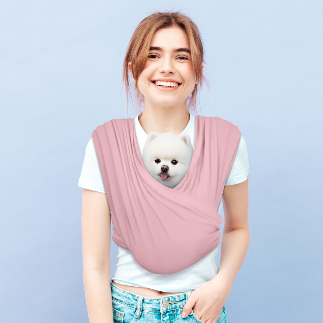 Anccoplus Convertible dog carrier sling pink