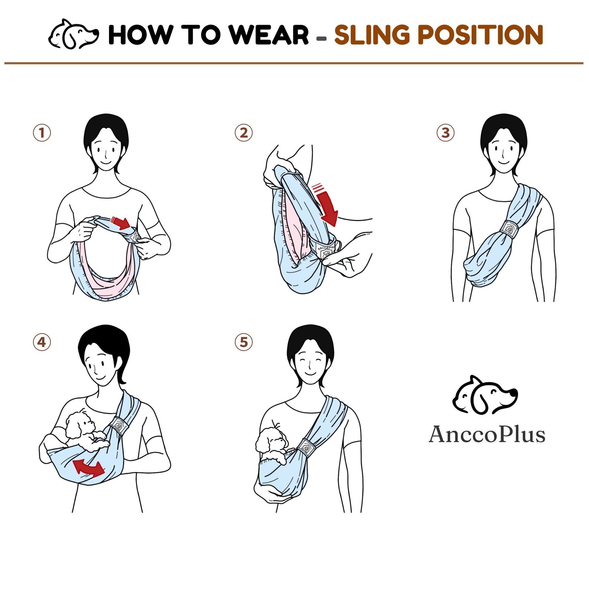 Anccoplus Convertible dog carrier sling 