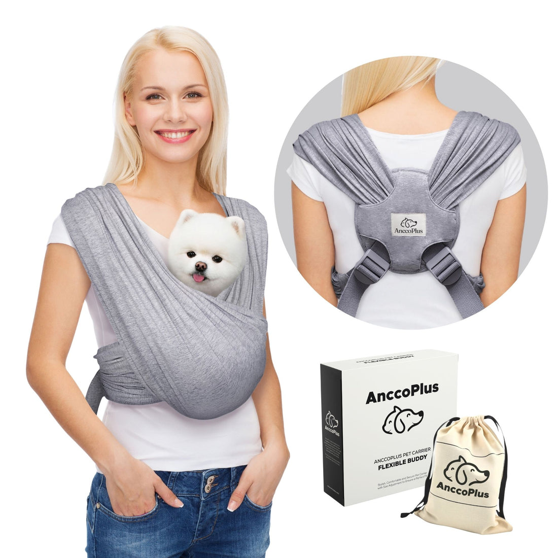Anccoplus Adjustable Dog Carrier Sling