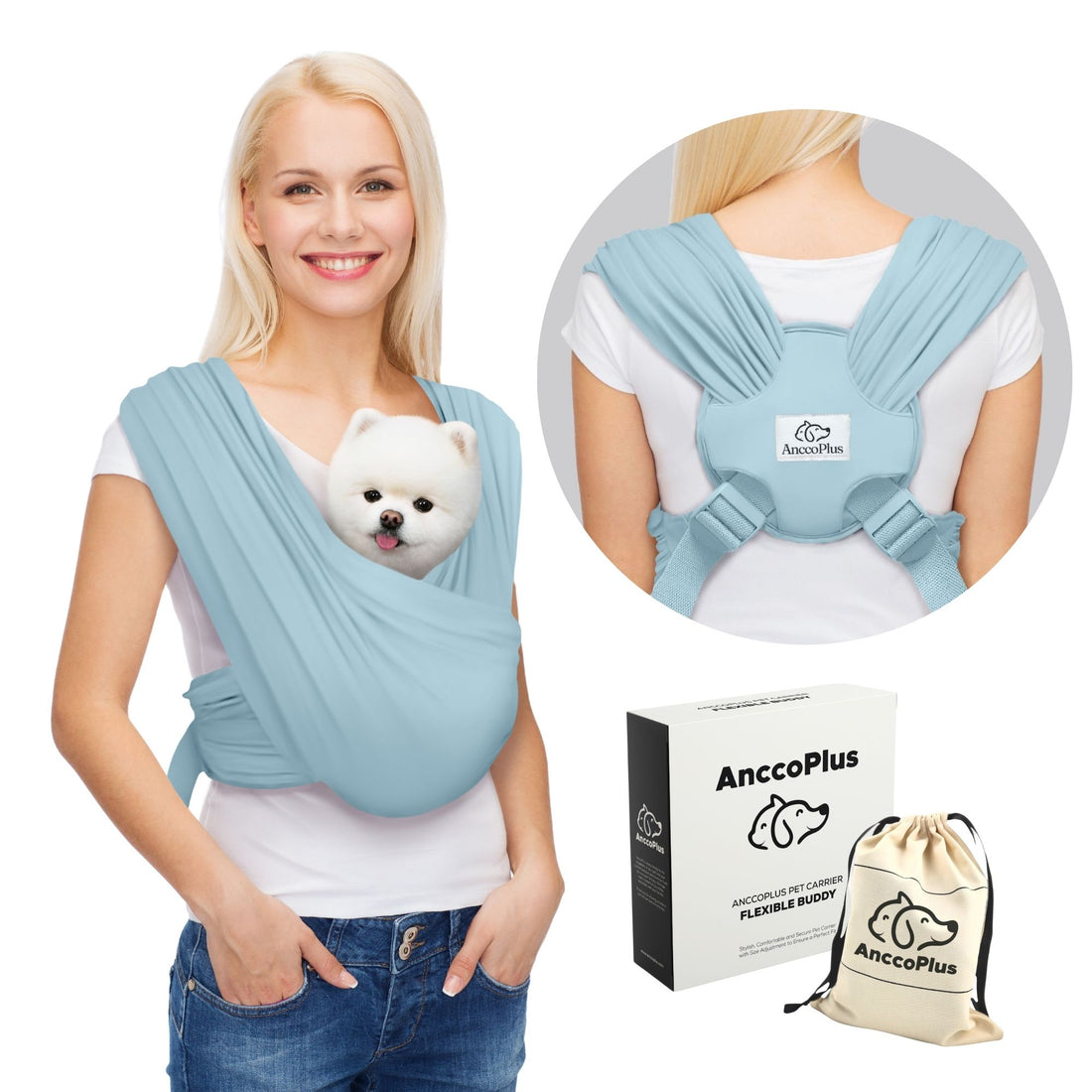 Anccoplus Adjustable Dog Carrier Sling