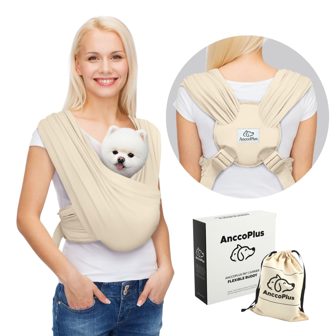 Anccoplus Adjustable Dog Carrier Sling