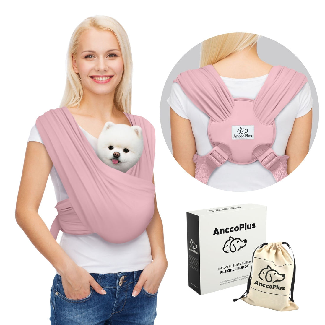 Anccoplus Adjustable Dog Carrier Sling