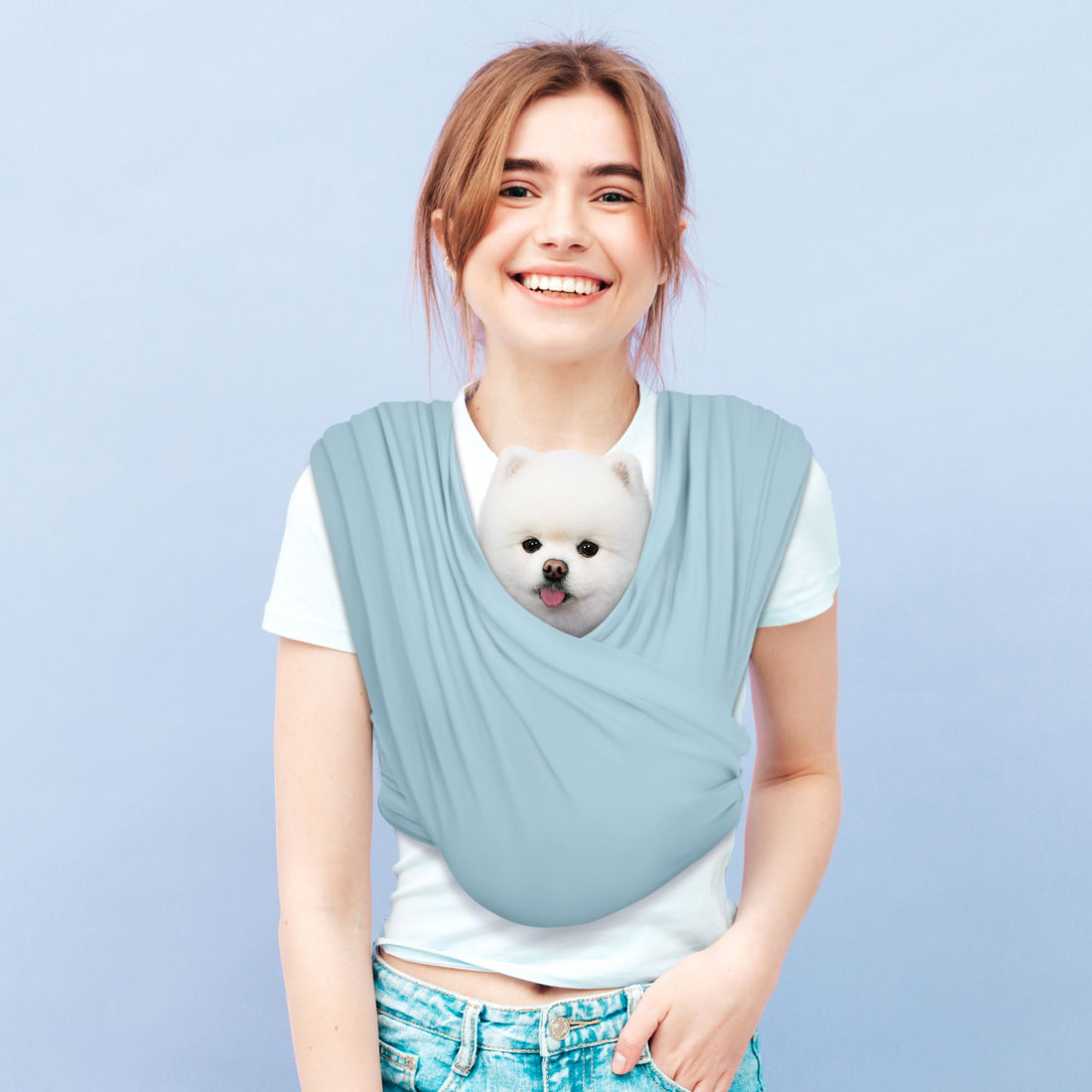 Anccoplus Convertible dog carrier sling blue